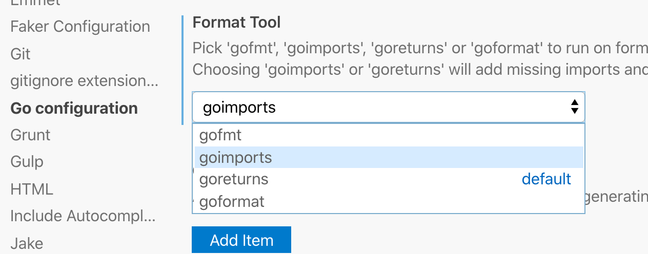 设置goimports